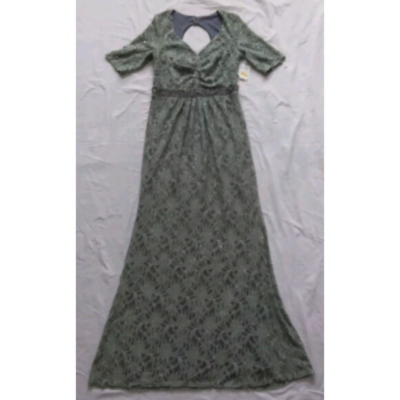 One by Eight Dresses & Skirts - One by Eight Dress Gown Green Lace Overlay Regencycore Bridgerton Womens Size 6